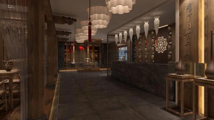 古朴茶楼茶室前台